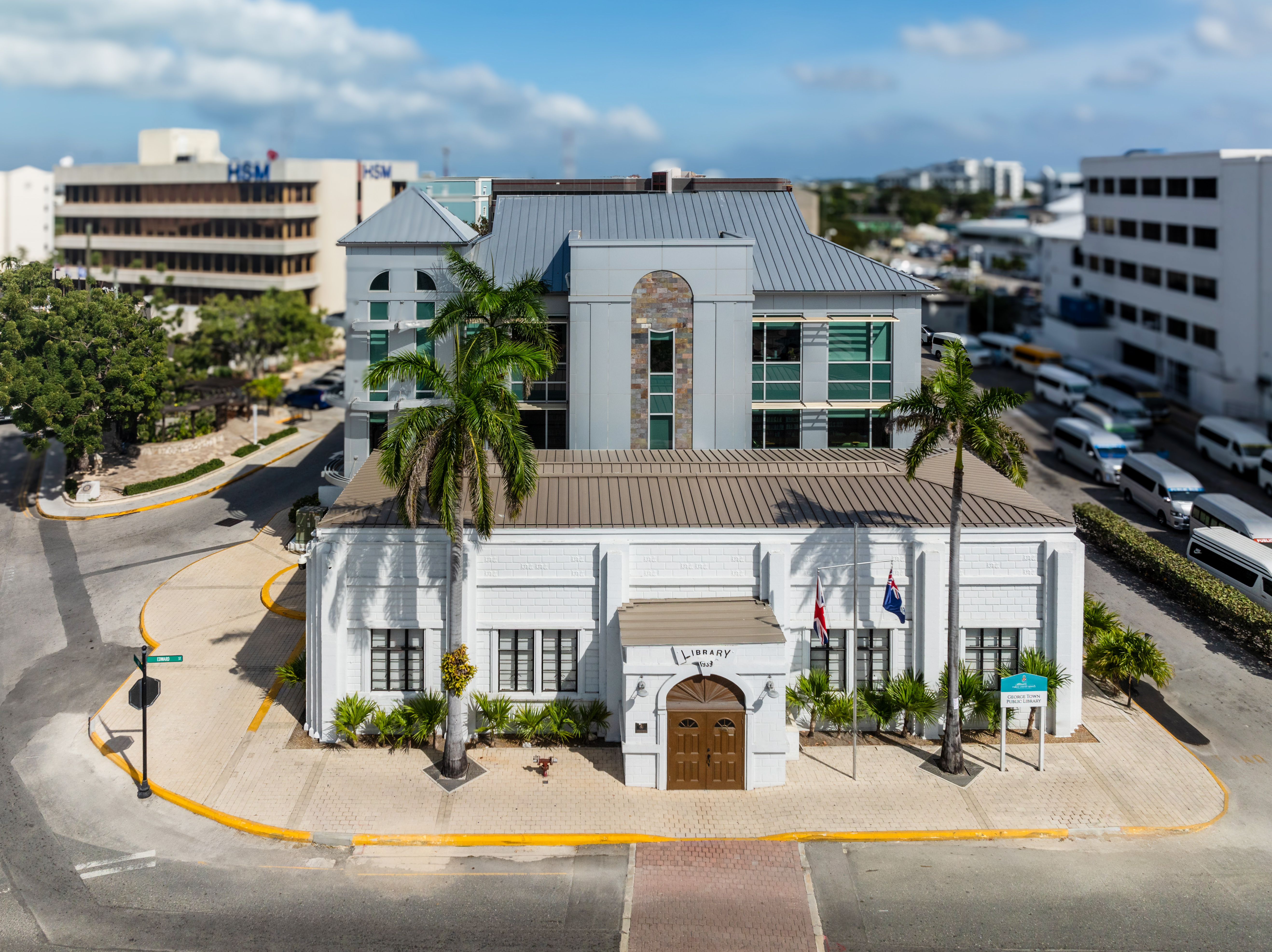 Aerial Image of the George Town Library Branch, Grand Cayman, Cayman Islands